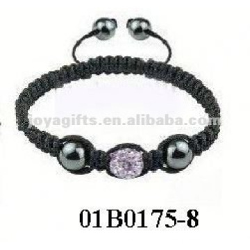 Bracelet shamballa bracelet onyx bracelet en cuir rhinestone